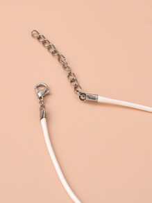 30入組打蠟仿皮燈芯絨項鍊製作帶鉑金鋅合金龍蝦爪扣和延長器鏈條白色繩索DIY項鍊配件