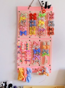 1pc Headwear Wall Hanging Storage Bag - Pink - View 1