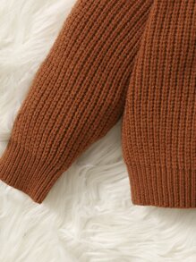 SHEIN Baby Frilled Neck Jumper - Rust Brown - View 4