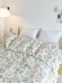 Funda de edredón sin relleno con estampado floral ribete con fruncido - Multicolor - Ver 4