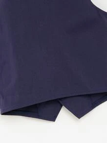 SHEIN Young Boy Button Front Vest Jacket - Navy Blue - View 3