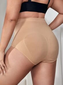 Plus Honeycomb Textured Shapewear Panty - Apricot - View 2