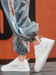 Men Lace-up Front Skate Shoes - White - View 5