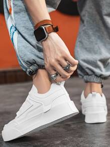 Men Lace-up Front Skate Shoes - White - View 6