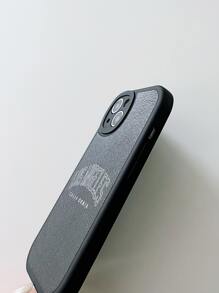 Custodia per telefono in finta pelle di lusso minimalista con slogan "LOS ANGELES", compatibile con 17 Pro Max, 16, 16 Pro Max, 16 Pro, 16 Plus - nero - Visualizzare 2
