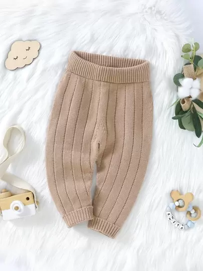 嬰兒彈性腰帶針織長褲