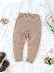 嬰兒彈性腰帶針織長褲