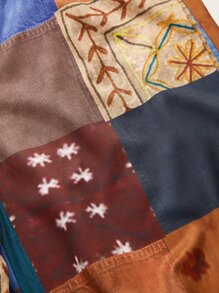 ROMWE Hippie 色塊拼接圖案闊腿褲 - 彩色 - 查看 4