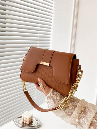 Solid Color Underarm Bag For Women, Armpit Bag, Square Bag, Crossbody Bag, Collegiate Style Functional Backpack, Minimalist Commuter Crossbody Shoulder Bag, New Minimalist Fashion Versatile Large Capacity Tote Bag, Solid Color Crocodile Leather Pattern High-End Large Capacity Tote Bag