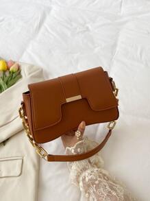 Túi đeo nách màu trơn dành cho nữ, túi đeo nách, túi vuông, túi đeo chéo, ba lô chức năng phong cách đại học, túi đeo vai đi làm tối giản, túi tote đa năng thời trang tối giản mới có sức chứa lớn, túi tote cao cấp có sức chứa lớn họa tiết da cá sấu màu trơn - màu nâu - Xem 7