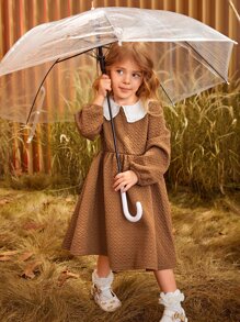 SHEIN 小女童彼得潘領燈籠袖洋裝