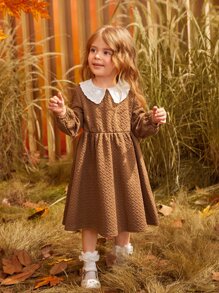 SHEIN 小女童彼得潘領燈籠袖洋裝