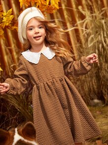 SHEIN 小女童彼得潘領燈籠袖洋裝