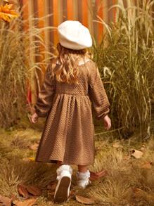 SHEIN 小女童彼得潘領燈籠袖洋裝