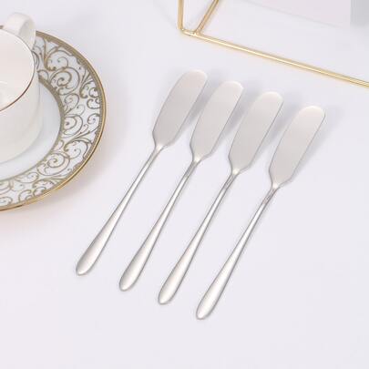 Bộ dao phết bơ bằng thép không gỉ 2/4/6 chiếc, dụng cụ phết mứt, dụng cụ uốn bơ, dụng cụ trang trí bánh, cọ phết bơ tan chảy, dụng cụ cắt phô mai, dao phết kem tráng miệng, dụng cụ phết sốt salad
