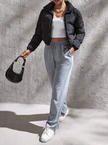 SHEIN Tall Solid Crop Tank Top - White - View 3