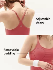 GLOWMODE Built-In Shorts Hidden Pocket Solid Active Dress Low Impact Yoga Daily Summer - Rose Red - View 5