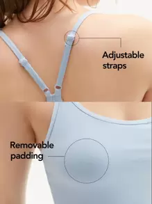 GLOWMODE Built-In Shorts Hidden Pocket Solid Active Dress Low Impact Yoga Daily Summer - Baby Blue - View 6