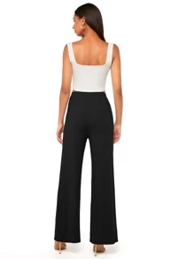 SHEIN LUNE Quần nữ màu trơn Giải trí - màu đen - Xem 6