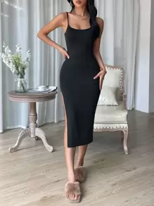 SHEIN Essnce Rochie fără spate cu coapsă despicată