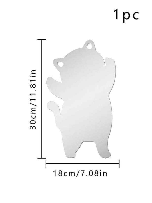 1pc Cat Shaped Mirror Wall Sticker SHEIN USA