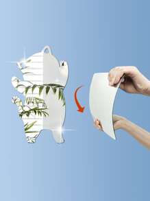 1Pc Acrylic Cute Cat 3D Stereo Mirror Sticker Girl Room Wall Layout Wall Stickers, Stickers, Wall Decal, Vinyl Decal For Home Decorations, Spring Decoration Items Refresh Your Home, Rama Decoration Stickers Mirror Wall Wall Decor Room Decor Wall Mirror Mirror For Room Bathroom Decor Living Room Decor - Silver - View 4