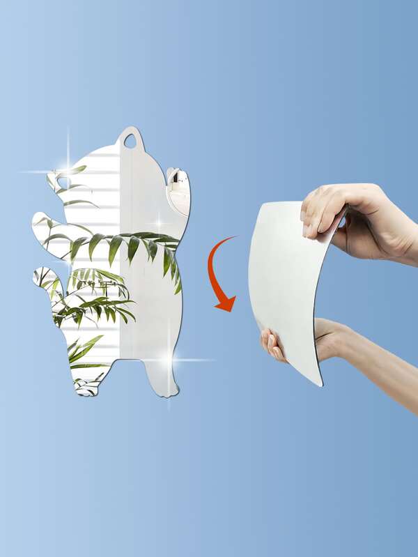 1pc Cat Shaped Mirror Wall Sticker SHEIN USA