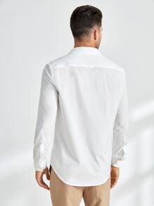 Manfinity NiteLyfe Men Solid Button Front Shirt - White - View 2