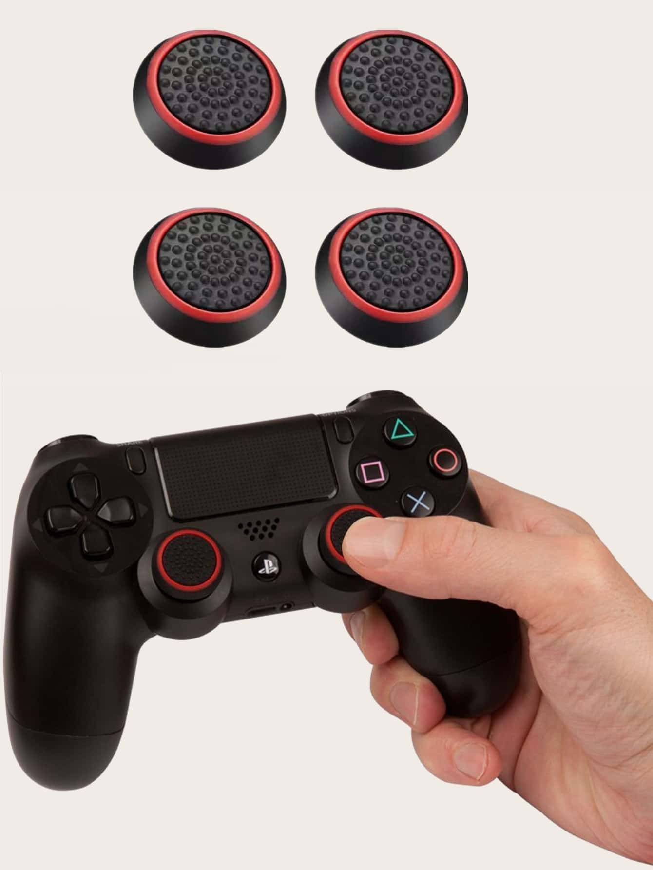 4pcs Thumb Grip Cap Cover Compatible With PS4/PS5 - Multicolor - View 1