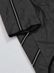 1pc Hooded Pet Raincoat - Black - View 4