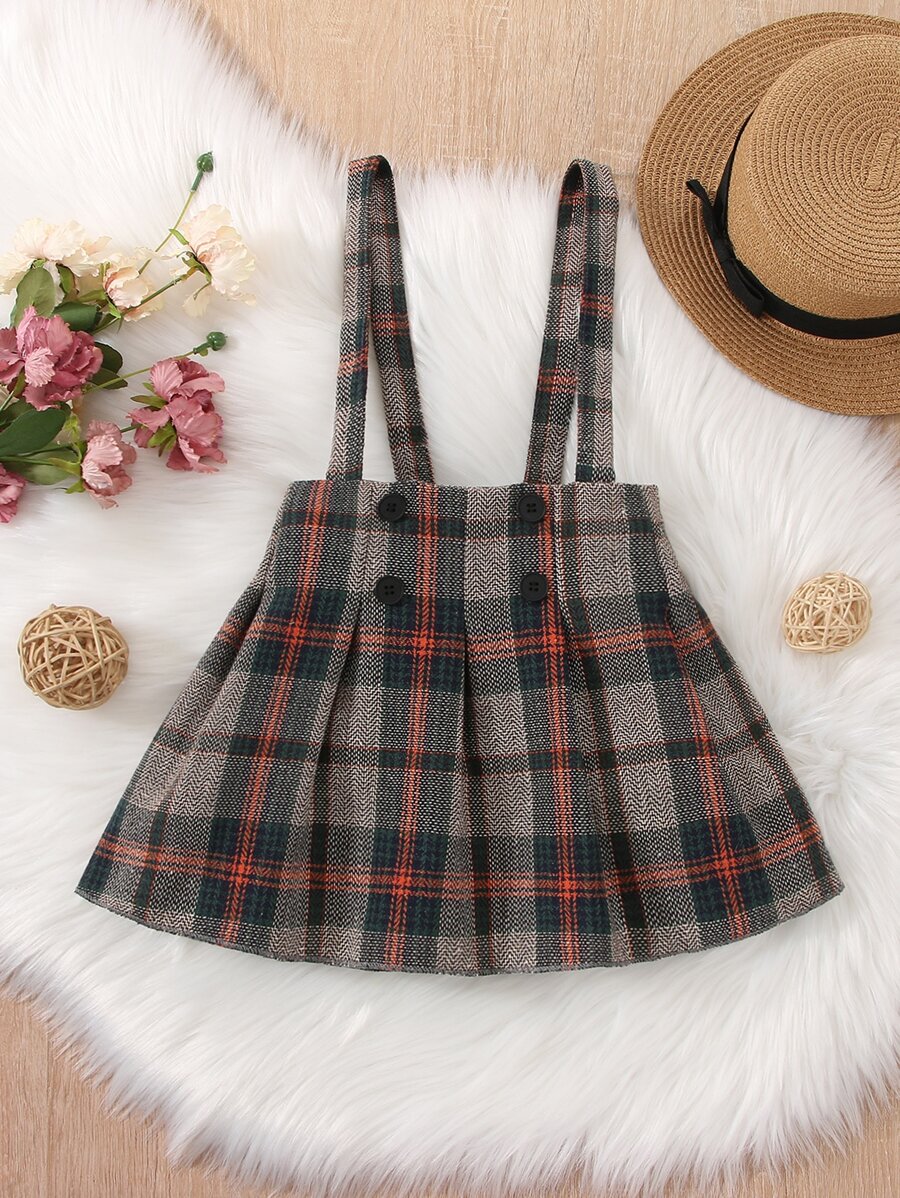 年輕女孩格紋裙子 - 彩色 - 查看 1
