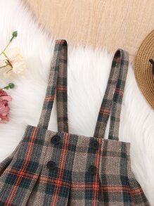 年輕女孩格紋裙子 - 彩色 - 查看 3