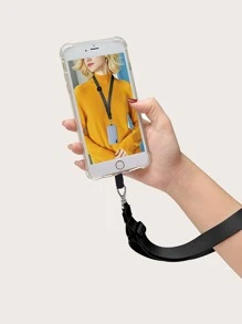 1pc Plain Phone Lanyard - Black - View 2