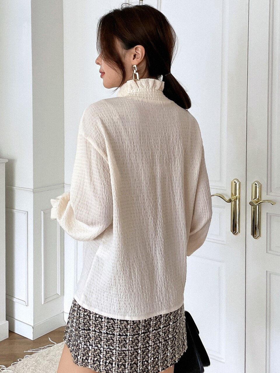 Frill Trim Flounce Sleeve Tee
