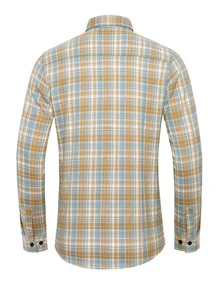 NITAGUT Men Plaid Print Button Front Shirt - Multicolor - View 2