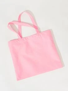 Bolsa de compras con estampado de slogan - Rosa - Ver 2