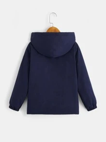 SHEIN 男孩毛絨內襯連帽外套