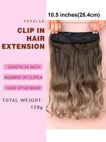 Clip In Long Curly Synthetic Hair Extension - Multicolor - View 4