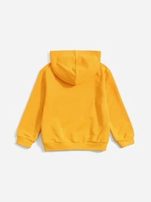 SHEIN Tween Boy Tiger Print Sweatshirt - Yellow - View 2