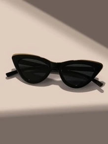 2000s Style Metal Decor Cat Eye Fashion Glasses For A Vintage Look Shades Beach Accessories Beach Accessories For Women Glasses Shades For Summer Beach Vacation,Outdoor,Travel - 黑色 - 查看 2