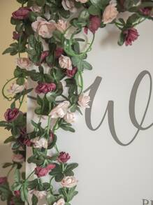 1 件 96.46 英寸塑料人造花藤，花园拱门 DIY 假植物藤蔓，适用于婚礼派对装饰、假植物、秋季装饰、房间、书桌、花园装饰、房间装饰用品 - 彩色 - 查看 3