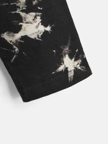 SHEIN 男孩紮染字母圖案T恤