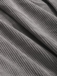 DAZY High Waist Slant Pockets Corduroy Shorts - Grey - View 4