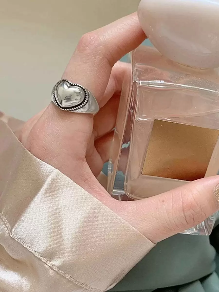 SHEIN ICON Anillo de pulsera con decoración de corazón, regalo de San Valentín, Día de la Madre'