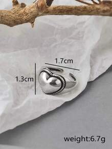 SHEIN ICON Anillo de pulsera con decoración de corazón, regalo de San Valentín, Día de la Madre'