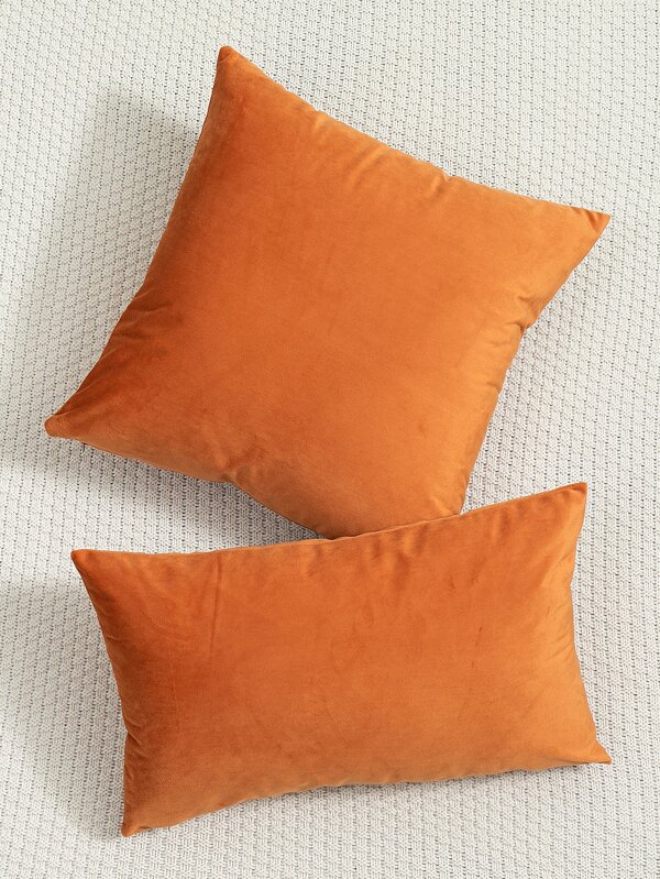 1 pièce Housse de coussin unicolore sans bourre