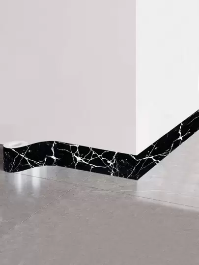 1 Roll 2m/78.7inch Marble Pattern Peel Stick Baseboard, Self Adhesive Floor Baseboard Sticker For Home Decor, Special Design Skirting Line Sticker, PVC Material Wall Sticker, Waistline Sticker, Minimalist Modern Style Home Decor School Decor, Home Improvement Material For Protecting Wall Edges, Various Colors And Sizes Are Available, Easy To Clean, Stickers, Wall Decal, Vinyl Decal For Home Decorations, Spring Decoration Items Refresh Your Home, Rama Decoration Stickers Gifts Birthday Graduation