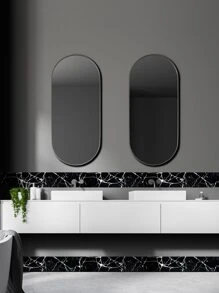 1 Cuộn 2m/78.7 inch Họa tiết đá cẩm thạch bóc ra khỏi ván chân tường, Miếng dán ván chân tường tự dính để trang trí nhà cửa, Miếng dán chân tường thiết kế đặc biệt, Miếng dán tường chất liệu PVC, Miếng dán eo, Trang trí nhà theo phong cách hiện đại tối giản, Trang trí trường học, Vật liệu cải thiện nhà cửa để bảo vệ các cạnh tường, Có nhiều màu sắc và kích cỡ, Dễ dàng vệ sinh, Nhãn dán, Decal dán tường, Decal vinyl để trang trí nhà cửa, Vật phẩm trang trí mùa xuân làm mới ngôi nhà của bạn, Miếng dán trang trí Rama Quà tặng sinh nhật, tốt nghiệp - Đen và trắng - Xem 2