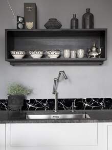 1 Cuộn 2m/78.7 inch Họa tiết đá cẩm thạch bóc ra khỏi ván chân tường, Miếng dán ván chân tường tự dính để trang trí nhà cửa, Miếng dán chân tường thiết kế đặc biệt, Miếng dán tường chất liệu PVC, Miếng dán eo, Trang trí nhà theo phong cách hiện đại tối giản, Trang trí trường học, Vật liệu cải thiện nhà cửa để bảo vệ các cạnh tường, Có nhiều màu sắc và kích cỡ, Dễ dàng vệ sinh, Nhãn dán, Decal dán tường, Decal vinyl để trang trí nhà cửa, Vật phẩm trang trí mùa xuân làm mới ngôi nhà của bạn, Miếng dán trang trí Rama Quà tặng sinh nhật, tốt nghiệp - Đen và trắng - Xem 4