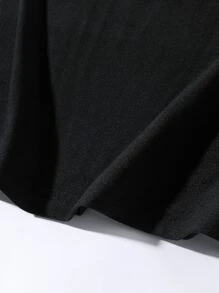 Manfinity Hypemode Men Japanese Letter & Drink Print Tee & Drawstring Waist Sweatpants - Black - View 3